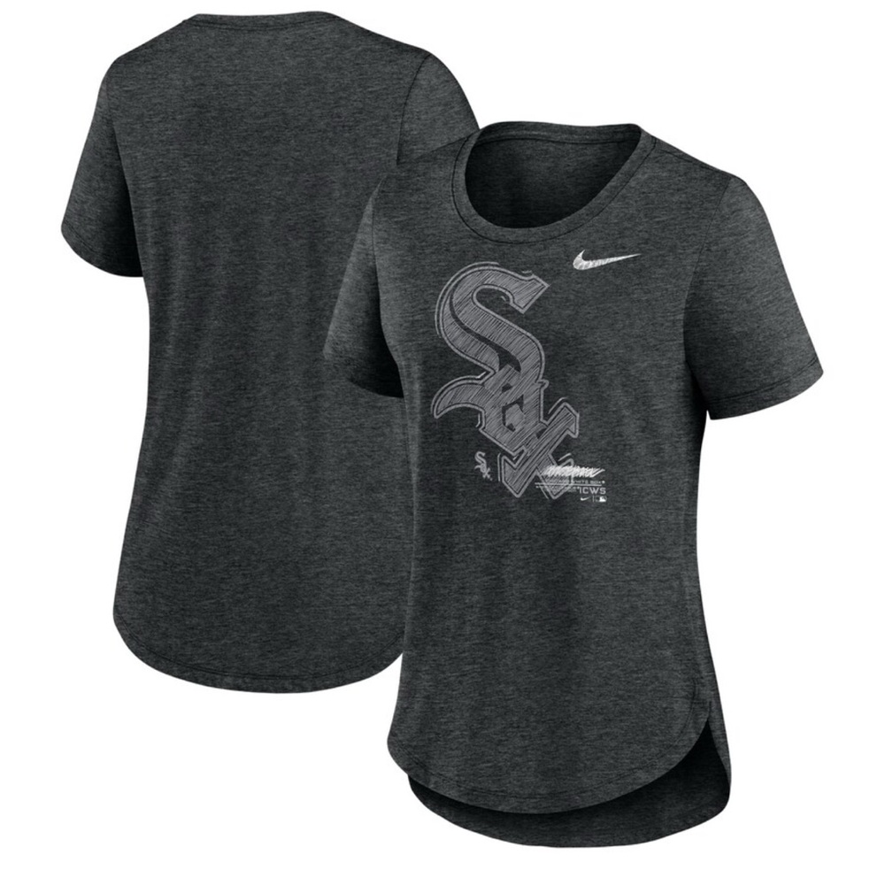 Women's Chicago White Sox Nike Heather Black Touch Tri-Blend T-Shirt sz small